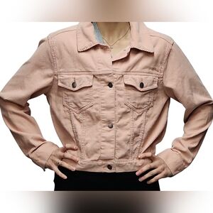 Pink corduroy cropped jacket L